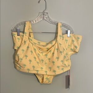 Stoney Clover Target NWT Swim Suit Yellow Palm Trees 2X